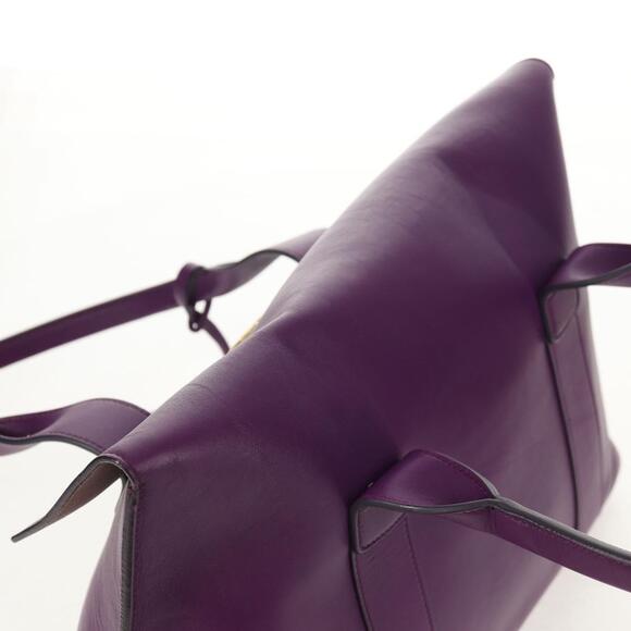 Salvatore Ferragamo Gancini Hand Bag Leather Purple Gold Auth BA8415V - Picture 6 of 16